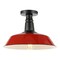 Jonathan Y Camila 14" 1-Light Classic Industrial Indoor/Outdoor Iron LED Semi Flush Mount, Red/White JYL7617E - alternate 1