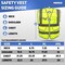 Neiko Medium Ultra Reflective Vest with Stripes & Zipper for Men and Women, Neon Yellow 53993A - alternate 2