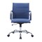 Leisuremod Harris Faux Leather Office Chair, Navy Blue HO19BUL - alternate 4