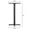 Flash Furniture 24" RND Tabletop, Seamless Surface Technology, White Faux Marble with 22x22 Black Bar Height X-Base ST-RD24-WHMAR-T2222B-GG - alternate 4