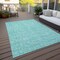 Homeroots 3' X 5' Teal Blue And Ivory Floral Washable Indoor Outdoor Area Rug 581882 - alternate 4