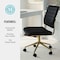 Martha Stewart Ivy Upholstered Office Chair in Black/Polished Brass CH-220921-1-BK-GLD-MS - alternate 3