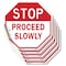 Signmission Stop Proceed Slowly, 4 inch X 4 inch, Vinyl Decal, 5PK OC-D-5PACK-4-272 - alternate 1