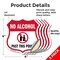 Signmission No Alcohol Shield Sign No Alcohol Past T, 4 inch X 4 inch, Vinyl Decal, 5PK SHI-D-5PACK-4-390 - alternate 3