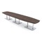 Skutchi Designs Arc Boat Conference Table, 45 in W, 144 in L, Brown HAR-ABOT-48x144-DOU-H3041 - alternate 1