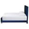 Baxton Studio Emlyn Glam and Luxe Navy Blue Velvet Fabric Queen Size Panel Bed 251-13772-ZORO - alternate 6