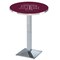 Holland Bar Stool Co 36" Chrome Texas A&M Pub Table, 36" dia. Top L217C3636TexA-M - alternate 1