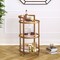 Homeroots Brass Steel And Glass Round Rolling Bar Cart 530458 - alternate 7