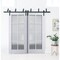 Sartodoors Sliding Closet Barn Bypass Doors with Frosted Glass White 60x80 (2* 30x80) Solid Core VEREGIO7412BBB-WS-60 - alternate 1