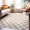 World Rug Gallery Beige Block Shag Area Rug 5 ft x 7 ft Beige WR118BEIGE5X7 - alternate 1