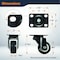 Powertec 2in Caster Wheels Set, 2 w/ Brake, 350 lbs Cap. 360° Swivel, Plate Mounted, PU Castor Wheels 17219 - alternate 6
