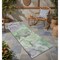 Homeroots 8' Runner Green Abstract Washable Non Skid Indoor Outdoor Runner Rug 559178 - alternate 1