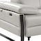 Homeroots 169" Light Gray Top Grain Leather Reclining Metal USB Sofa 720349 - alternate 4