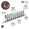 Performance Tool 10 pc. 3/8 in. Dr. SAE Hex Bit Socket Set, Chrome Vanadium, Storage Rail W1387 - alternate 2