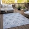 Homeroots 8' X 10' Gray And Denim Blue Medallion Washable Indoor Outdoor Area Rug 587659 - alternate 4