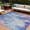 Homeroots 10' X 14' Blue Peach And Sky Blue Abstract Washable Indoor Outdoor Area Rug 615859 - alternate 1