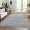 Homeroots 10' X 14' Gray Silver And Charcoal Striped Washable Indoor Outdoor Area Rug 577786 - alternate 2