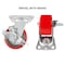 Hyw Products Heavy Duty Caster 4in Red Polyurethane on Cast Iron Wheel, Swivel with Brake 40-40S-A1-PC-TB(R) - alternate 2