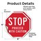Signmission Stop Proceed with Caution, 4 inch X 4 inch, Vinyl Decal, 2PK OC-D-2PACK-4-15 - alternate 3