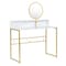 Homeroots 41" White And Gold Faux Marble and Steel Vanity Table with Mirror 568240 - alternate 6