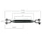 Hyw Products Drop Forged Hot Dipped Galvanized Steel Turnbuckle 5/8in x 12in Jaw/Jaw 2015812 - alternate 3