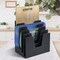 Acrimet 5 Section Incline File Sorter Desk Organizer Rack for Office Desktop Plastic Black Color 225.1 - alternate 5