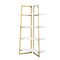 Homeroots 69" White Stainless Steel Four Tier Etagere Bookcase 544733 - alternate 1