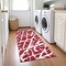 Homeroots 8' Runner Red and White Abstract Washable Non Skid Indoor Outdoor Runner Rug 559317 - alternate 6