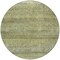 Homeroots 8' Artichoke Green Brown And Gray Round Striped Washable Indoor Outdoor Area Rug 605761 - alternate 4