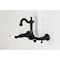 Kingston Brass Two-Handle Wall Mount Bridge Kitchen Faucet, Matte Black KS2440PL - alternate 2