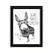 Homeroots Hello Sweet Cheeks Donkey Black Framed Print Bathroom Wall Art 530069 - alternate 1