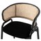 Leisuremod Ervilla Dining Chair with Stainless Steel Legs Velvet Seat and Wicker Back, Black EC20BL - alternate 4