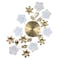 Homeroots 26" Gold White And Black Metal Silent Analog Floral Wall Clock 626378 - alternate 3