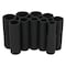 Performance Tool 10 pc. 3/8 in. Dr. Metric Black Socket Set, Deep Sockets, Etched, Rack W38401 - alternate 1
