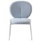 Leisuremod Celestial Boucle Dining Side Chair with White Powder Coated Iron Frame, Blue CCW-23BU - alternate 4