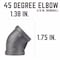 B & K Elbow Bladk 45Deg 3/8" 501434 - alternate 4
