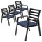 Leisuremod Chelsea Modern Patio Dining Armchair in Aluminum with Removable Cushions, Charcoal Blue, 4PK CC20BL-CBU4 - alternate 1