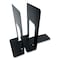 Huron Steel Bookends, Contemporary Style, Nonskid, 6 x 8 x 9.25, Black, Pair HASZ0039 - alternate 2