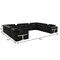 Homeroots Black Italian Leather Power Reclining U Shaped Twelve Piece Sectional With Console 634661 - alternate 8