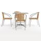 Flash Furniture Square Table Set, Aluminum, Plastic, Rattan, Stainless Steel, Grey TLH-ALUM-32SQ-020BGECHR4-GG - alternate 9