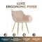 Leisuremod Markley Modern Leather Dining Arm Chair With Gold Legs in Taupe, 4PK ECG26TP4 - alternate 4