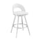 Armen Living Charlotte 30in Swivel Bar Stool in Brushed Stainless Steel with White Faux Leather LCCHBABSWHI30 - alternate 1