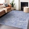 Homeroots 8' X 10' Sky Blue Ivory And Gray Damask Washable Indoor Outdoor Area Rug 603788 - alternate 4