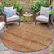 Homeroots 8' Copper And Ivory Round Geometric Washable Indoor Outdoor Area Rug 630497 - alternate 3
