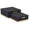 Homeroots Set of Two Black And Gold Striped Square Nesting Storage Boxes With Lids, 2PK 712928 - alternate 6