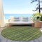 Homeroots 8' Olive Green And Lime Green Round Striped Washable Indoor Outdoor Area Rug 615063 - alternate 4