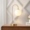 Jonathan Y Arco 18.25" Minimalist Mid-Century Arched Metal/Glass LED Table Lamp w/Frosted Globe Shade, Brass Gol JYL6010B - alternate 2
