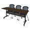 Regency Kobe Flip-Top Privacy Nesting Table W/ 2 Cadence Nest Chairs, 84 in W, 24 in L, Neo Walnut MKFTM8424NW23BK - alternate 1