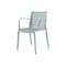 Homeroots Set of Four 22" Baby Blue Heavy Duty Plastic Outdoor Stacking Arm Chairs 565272 - alternate 2