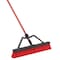Libman Push Broom, 3 in L Trim, PET Bristle, 62-1/2 in L, Lock Screw, Steel Handle, Black/Red 823 - alternate 1